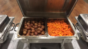 Double Sky Diner Moody Texas country restaurant catering red potatoes and carrots