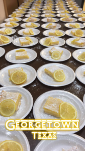 Double Sky Diner Moody Texas country restaurant catering lemon bar dessert