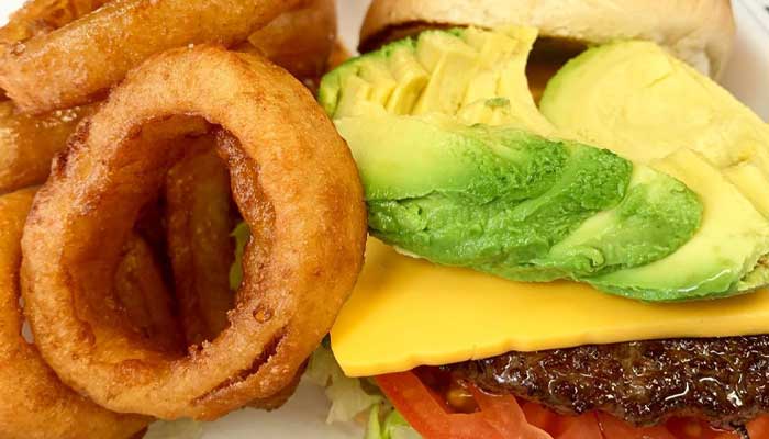 Double Sky Diner Moody Texas restaurant and catering cheeseburger and onion rings